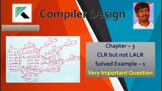 CLR but not LALR Solved Example  CLR parser  LALR Parser  LR1 Items Compiler Design in Telugu [upl. by Assej]