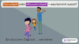 Akkusativobjekt und Dativobjekt Stellung im Satz Deutsch A2 [upl. by Siuqaj707]