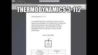 Thermodynamics 5112 An insulated rigid tank is initially evacuated A valve is opened and [upl. by Plerre]