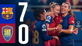 FC BARCELONA 7 vs 0 SKN ST PÖLTEN  UEFA WOMENS CHAMPIONS LEAGUE I HIGHLIGHTS 🔵🔴 [upl. by Fortunia675]