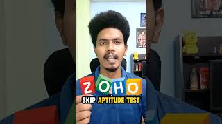 how to skip zoho aptitude test zoho shorts sharmilanvipokan [upl. by Ahgem]