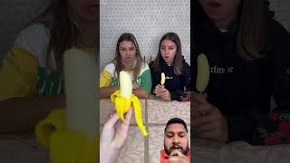 Real vs fake banana challenge banana funny comedy hmelkofm shorttrendingshorts [upl. by Nilhsa]