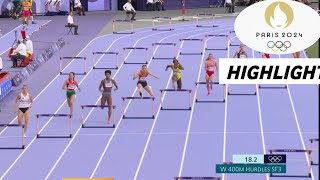 Olympic Athletics Womens SemiFinal 400m Hurdles Highlights 2024  Femke BOl win [upl. by Anelagna915]