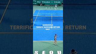 LIUDMILA SAMSONOVA TERRIFIC BACKHAND RETURN SHOT shorts [upl. by Selle840]