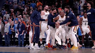 OnCourt Reactions Devonte Graham hits game winner  Pelicans vs Thunder 121521 [upl. by Town]