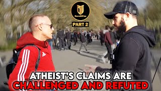 P2Atheists World View Is Completely Destroyed  Muhammed Ali  Speakers Corner [upl. by Kabab]