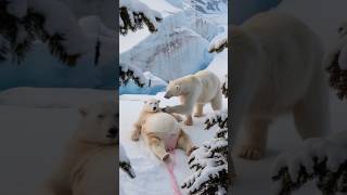 A rescue teams care saved a pregnant polar bear giving her and her cubs a new chance polarbear [upl. by Irodim12]