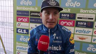 Fausto Masnada  Interview at the finish  Il Lombardia 2021 [upl. by Nelleyram]