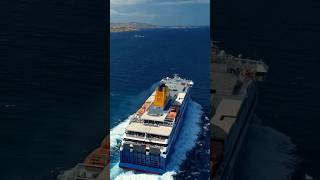 Blue Star Delos parosisland drone ship greekislands grecee aegeansea travelgreece [upl. by Temirf]