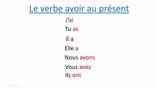 La conjugaison le verbe avoir au présent [upl. by Kale613]