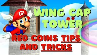 Super Mario 64 Wing Red Cap Tower  Easy RED COINS [upl. by Yoko121]