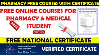 National Level Pharmacy Certificate  Free Online Course for Pharmacy amp Medical Students [upl. by Akirej]