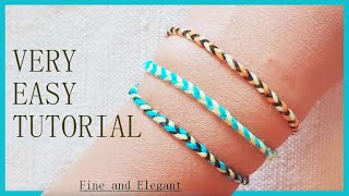 How to make easy bracelets with strings CraftsEasy [upl. by Phillada]