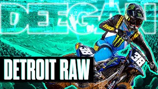 Haiden Deegan RAW riding from Detroit Press Day  Supercross 2024 [upl. by Atenahs]