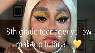 8TH GRADE TEENAGER YELLOW MAKEUP TUTORIAL💛 [upl. by Yak]