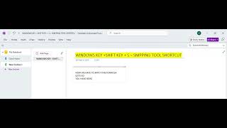 SHORTCUT KEY TO OPEN SNIPPING TOOL [upl. by Redyr]