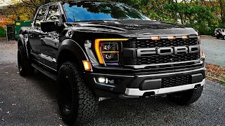 2023 Ford F150 Raptor Black  interior and Exterior Details Wild Truck [upl. by Nibbor]