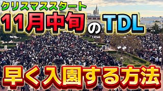 【大変化】クリスマス開始した11月中旬のディズニーランドは朝何時に並ぶべき⁉️早く入園する裏技も大公開‼️ [upl. by Eadwina]