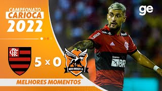 FLAMENGO 5 X 0 NOVA IGUAÇU  MELHORES MOMENTOS  6ª RODADA DO CAMPEONATO CARIOCA 2022  geglobo [upl. by Leciram]