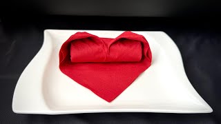 Servietten falten Herz ❤️ Deko Ideen basteln mit Servietten ❤️ Napkin [upl. by Albers481]