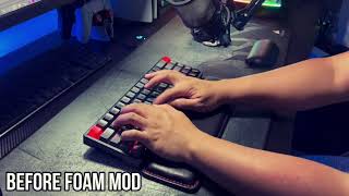 How To Dampen mechanical Keyboard Sound  Keychron K6 Foam Mod [upl. by Armond]