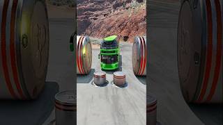 Color Capsule Bus vs Bollards Crashbeamngdrive shorts shortvideo [upl. by Hiller38]