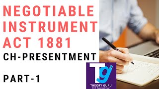 Negotiable instrument act 1881 Ch Presentment PART1 [upl. by Cristen]