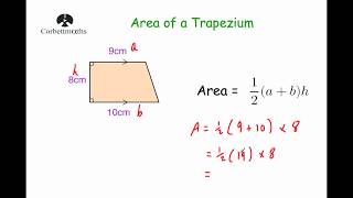 Area of a Trapezium  Corbettmaths [upl. by Romeyn332]