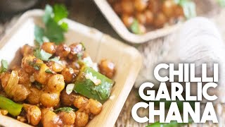 Chilli Garlic Chana  Hakka Style Crispy Appetizer  Kravings [upl. by Esojnauj]