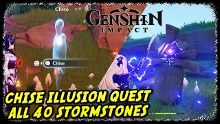 Tsurumi Island Chise Illusion Quest Guide all 40 Stormstone Locations Precious Chest amp 40 Primogem [upl. by Aienahs474]