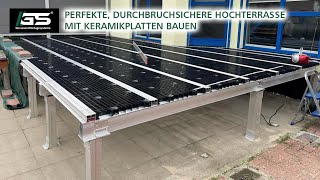 Perfekte Plattenterrasse auf Pfosten aufgeständert Platten durchbruchsicher auf einer Hochterrasse [upl. by Ydnih]