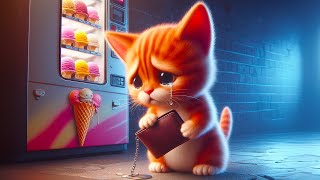 Kitten Cant afford an Ice Cream Sad Story ai cover cute cat 😿 [upl. by Llerrahs]