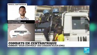 Combats en Centrafrique  Bambari quotsous contrôlequot des casques bleus [upl. by Annaehr406]