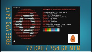 VPS Gratis 72 CPU  754 GB RAM Unlimited  Jupyter Alternatif 🌰 [upl. by Hacker]