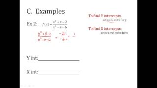 X and Y intercepts of rational functions [upl. by Georgeanne]