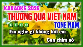 THƯƠNG QUÁ VIỆT NAM Karaoke Cha Cha Tone Nam Nhạc Sống 2025  Karaoke Tình Quê [upl. by Greenlee886]