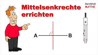 Mit Zirkel Mittelsenkrechte errichten [upl. by Mohammad169]