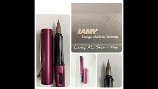 Unboxing and Review of Lamy AL Star  Black Purple  Fine nib [upl. by Bueschel319]