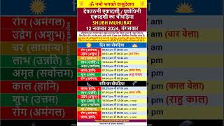 Dev Uthani Ekadashi ka Choghadiya I 12 November 2024 I Prabodhini Ekadashi I shorts shubhmuhurat [upl. by Yousuf80]