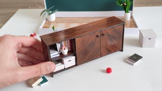 Miniature paper sideboard with display box  Paper dollhouse DIY [upl. by Annaillil]