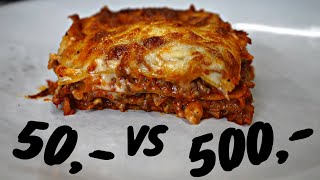 50kr VS 500kr LASAGNE  Billig VS dyr [upl. by Indyc]