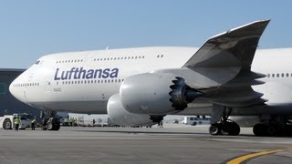 Lufthansa Boeing 747830 Intercontinental DABYA Inaugural Flight to LAX [upl. by Ahsiened]