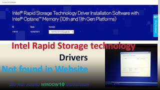 Intel Rapid Storage Technolody Driver not found in Intel website SSD not Found in Window install [upl. by Anirres]