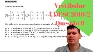 37 Vestibular UDESC 20192 Questão 8 [upl. by Magel329]