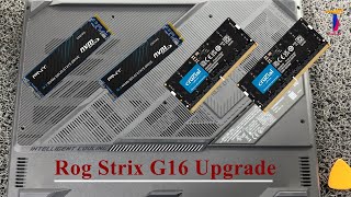 Asus Rog Strix G16 G614JV Ram and SSD upgrade Options  How to upgrade the RAM and SSD ROG Strix [upl. by Asertal310]