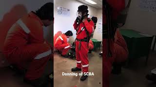 Donning of scba  self contained breathing apparatus scba [upl. by Orlena]