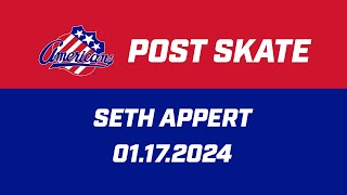 Seth Appert Post Skate  01172024 [upl. by Hilaire642]