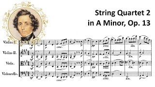 Felix Mendelssohn  String Quartet No 2 in A minor Op 13 w Score [upl. by Eissahc]