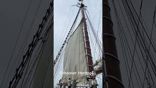 Sailing on the Schooner Heritage  Sails Lowered [upl. by Terces]