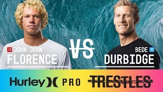 John John Florence vs Bede Durbidge  Round Five Heat 3  Hurley Pro at Trestles 2017 [upl. by Karly]